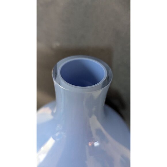 vintage Blue Bubble Effect Art Glass Vase 9.5" Tall Handblown Home Décor Stateme - Picture 9 of 9